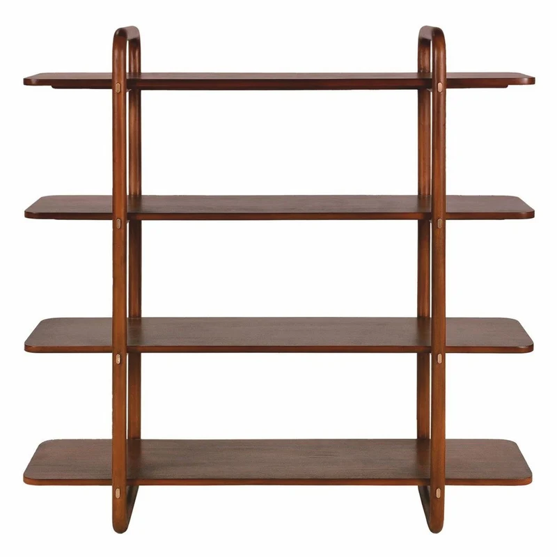 Casa Padrino Luxus Mahagoni Regalschrank Braun 140 cm - Luxus Möbel