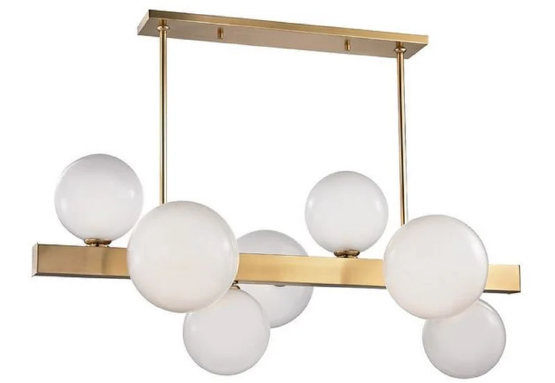 Casa Padrino Luxus LED Hängeleuchte Antik Messingfarben / Weiß 110,5 x 54 x H. 47 cm - Luxus Kollektion