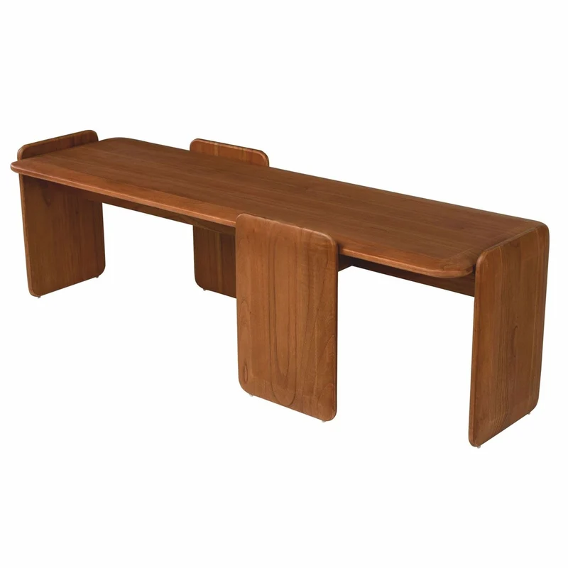 Casa Padrino Luxus Couchtisch Bernstein 155 cm - Massivholz Wohnzimmertisch - Wohnzimmer Möbel - Luxus Möbel