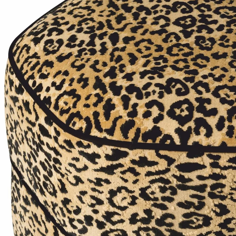 Casa Padrino Luxus Hocker Leopard / Bronze H. 54 cm - Luxus Hotel Möbel