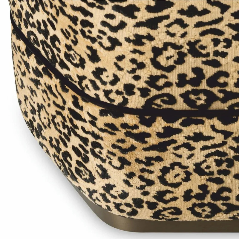 Casa Padrino Luxus Hocker Leopard / Bronze H. 54 cm - Luxus Hotel Möbel
