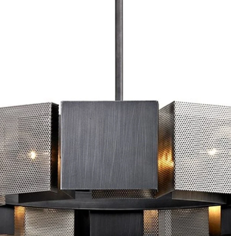 Casa Padrino Luxus Kronleuchter Graphit / Silber Ø 92,1 x H. 18,4 cm - Luxus Kollektion