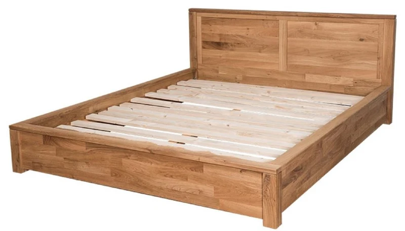 Casa Padrino Landhausstil Eichenholz Bett Naturfarben 180 x 200 cm - Schlafzimmermöbel im Landhausstil