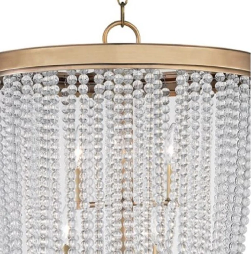 Casa Padrino Luxus Hängeleuchte Antik Messingfarben Ø 46,4 x H. 70,5 cm - Runde Pendelleuchte mit Kristallglas