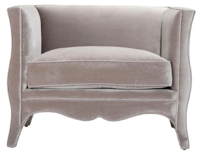 Casa Padrino Luxus Wohnzimmer Samt Sessel Grau 100 x 79 x H. 75 cm - Wohnzimmermöbel