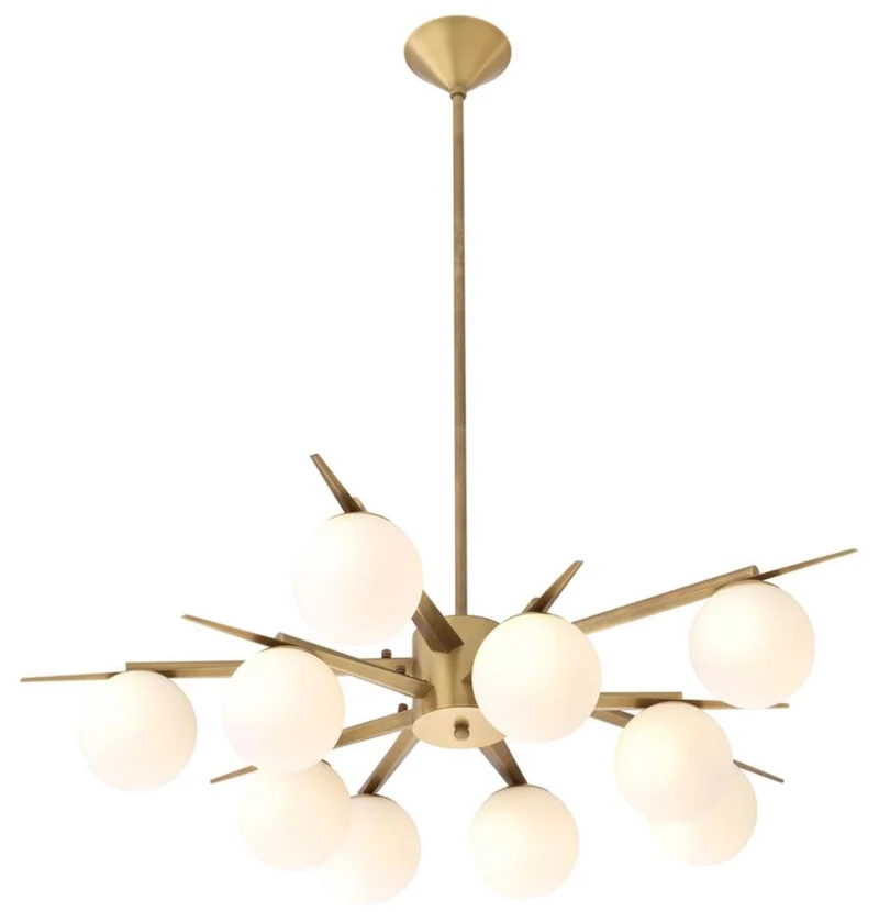 Casa Padrino Luxus Kronleuchter Antik Messingfarben / Weiß Ø 90 x H. 20 cm - Luxus Möbel
