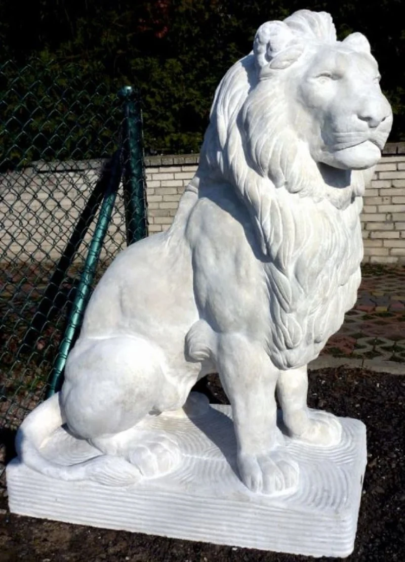 Casa Padrino Luxus Skulptur Sitzender Löwe 52 x 102 x H. 140 cm - Prunkvolle Gartendeko - Special!