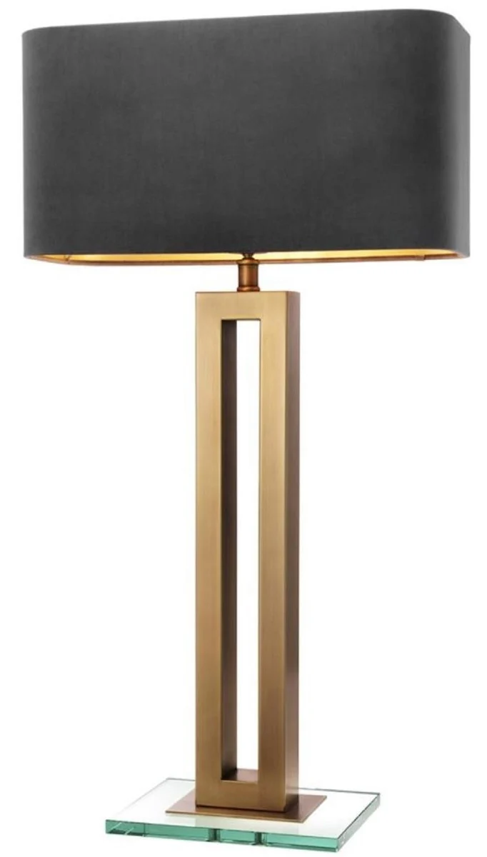 Casa Padrino Luxus Tischleuchte Antik Messingfarben / Schwarz 45 x 22 x H. 84,5 cm - Hotel & Restaurant Tischlampe