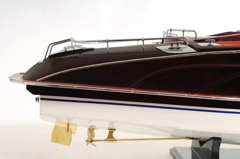 Casa Padrino Luxus Holz Speedboot Mehrfarbig 94 cm - Handgefertigtes Deko Modellboot Boot