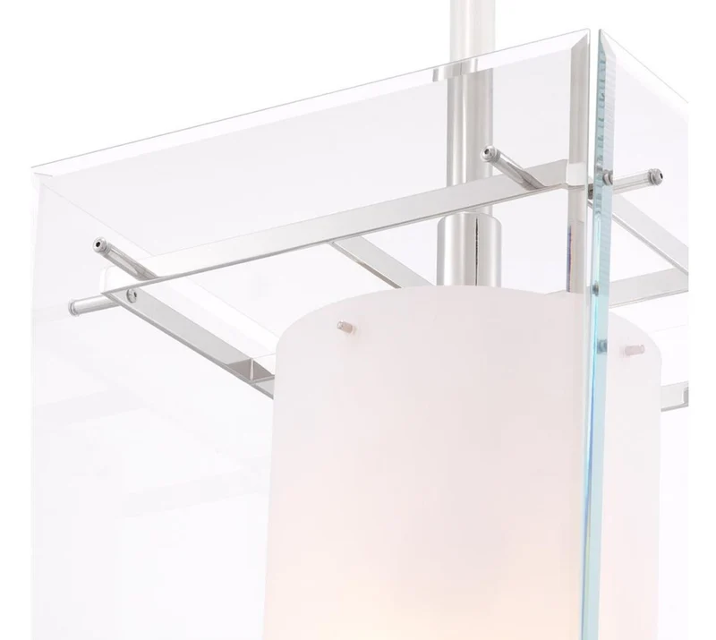 Casa Padrino Luxus Wohnzimmer Hängeleuchte Silber / Weiß 36 x 36 x H. 50 cm - Luxus Möbel