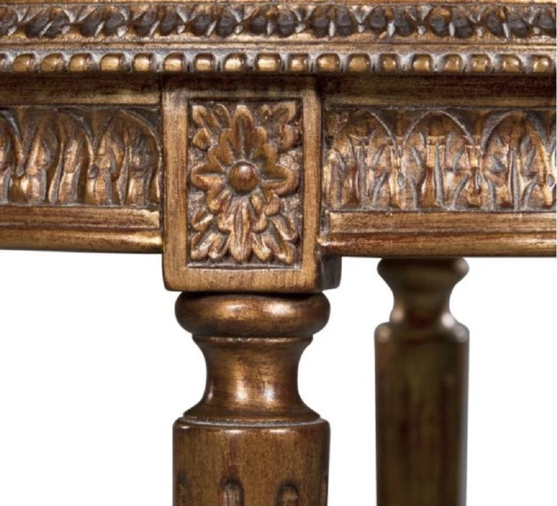 Casa Padrino Luxus Barock Beistelltisch Braun / Weiß Ø 47 x H. 70 cm - Barock Wohnzimmermöbel