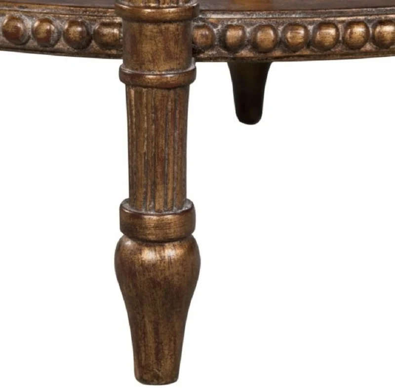 Casa Padrino Luxus Barock Beistelltisch Braun / Weiß Ø 47 x H. 70 cm - Barock Wohnzimmermöbel
