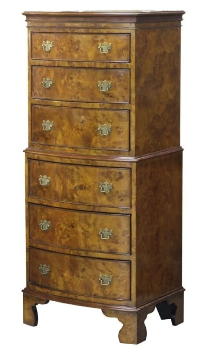 Casa Padrino Luxus Jugendstil Kommode mit 6 Schubladen Hellbraun 55,3 x 41,8 x H. 132,5 cm - Barock & Jugendstil Möbel