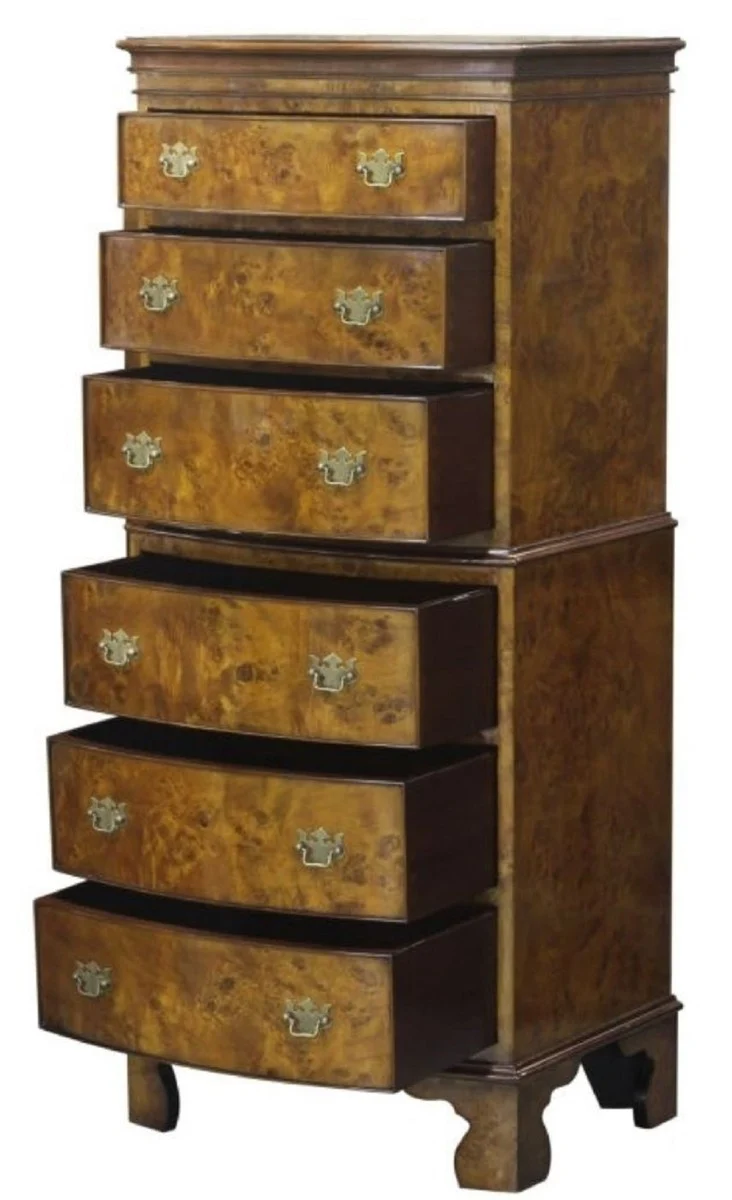Casa Padrino Luxus Jugendstil Kommode mit 6 Schubladen Hellbraun 55,3 x 41,8 x H. 132,5 cm - Barock & Jugendstil Möbel