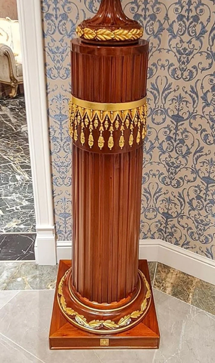 Casa Padrino Luxus Barock Säule Braun / Gold H. 120 cm - Barock Möbel - Made in Italy