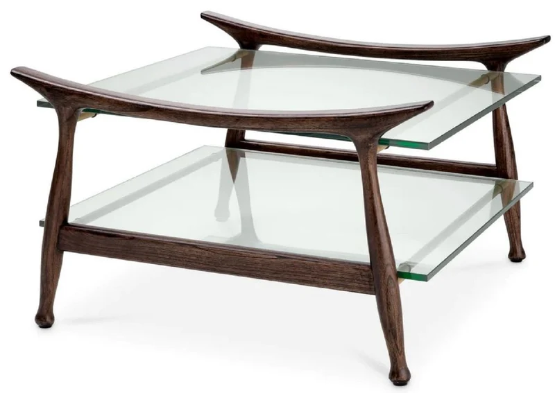 Casa Padrino Luxus Couchtisch Braun 74,5 x 75,5 x H. 46 cm