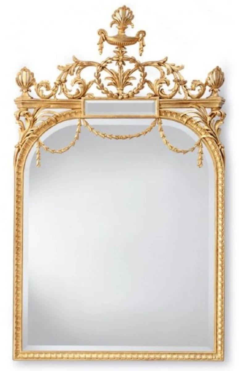 Casa Padrino Luxus Barock Spiegel Gold - Italienischer Barockstil Massivholz Wandspiegel - Luxus Möbel im Barockstil - Prunkvolle Barock Möbel - Made in Italy - Luxus Barock Interior
