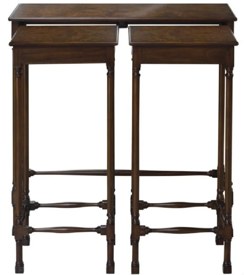 Casa Padrino Luxus Beistelltisch Set Braun / Dunkelbraun 67 x 28 x H. 70 cm - Luxus Wohnzimmermöbel