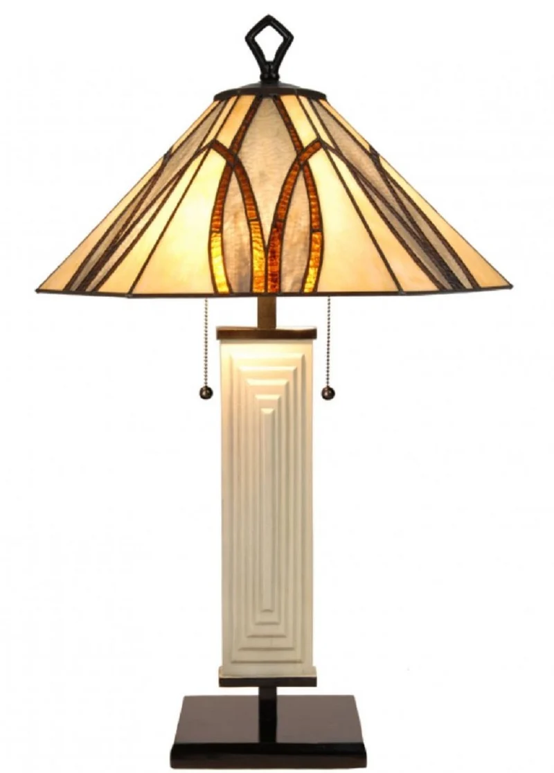 Casa Padrino Luxus Tiffany Tischleuchte Mehrfarbig Ø 50 x H. 80 cm - Hotel & Restaurant Lampe