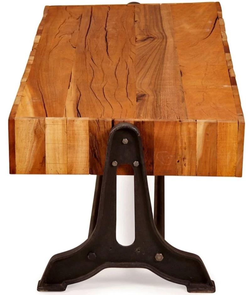 Casa Padrino Landhausstil Couchtisch Naturfarben / Schwarz 120 x 60 x H. 46 cm - Wohnzimmermöbel