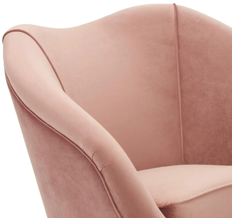 Casa Padrino Luxus Salon Sessel Rosa / Messing 85 x 77 x H. 80 cm - Luxus Kollektion