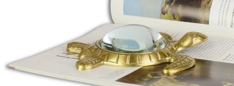 Casa Padrino Luxus Lupe Schildkröte Gold 15,5 x 14,9 cm - Luxus Accessoires