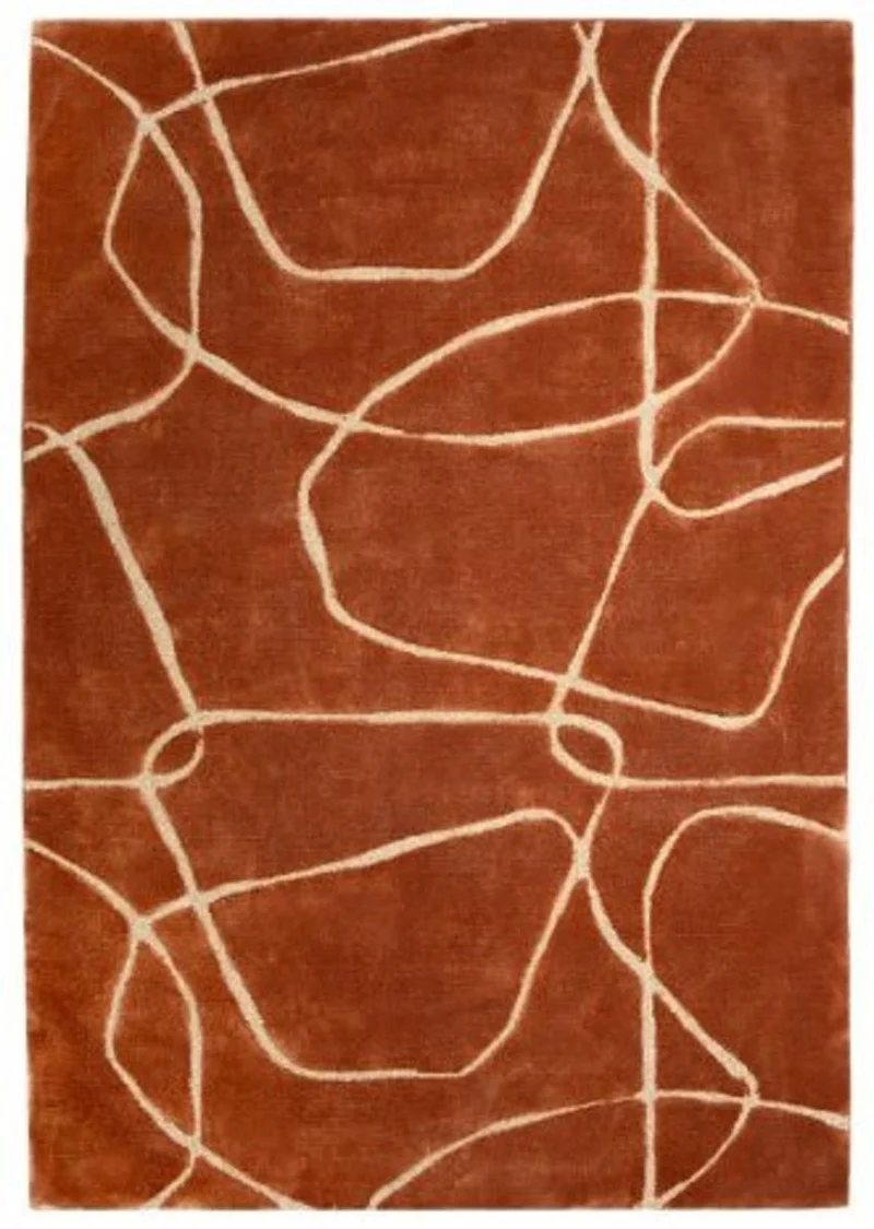 Casa Padrino Luxus Teppich Braun / Creme 160 x 230 cm - Rechteckiger Wohnzimmer Teppich - Moderner Schlafzimmer Teppich - Luxus Interior - Luxus Qualität