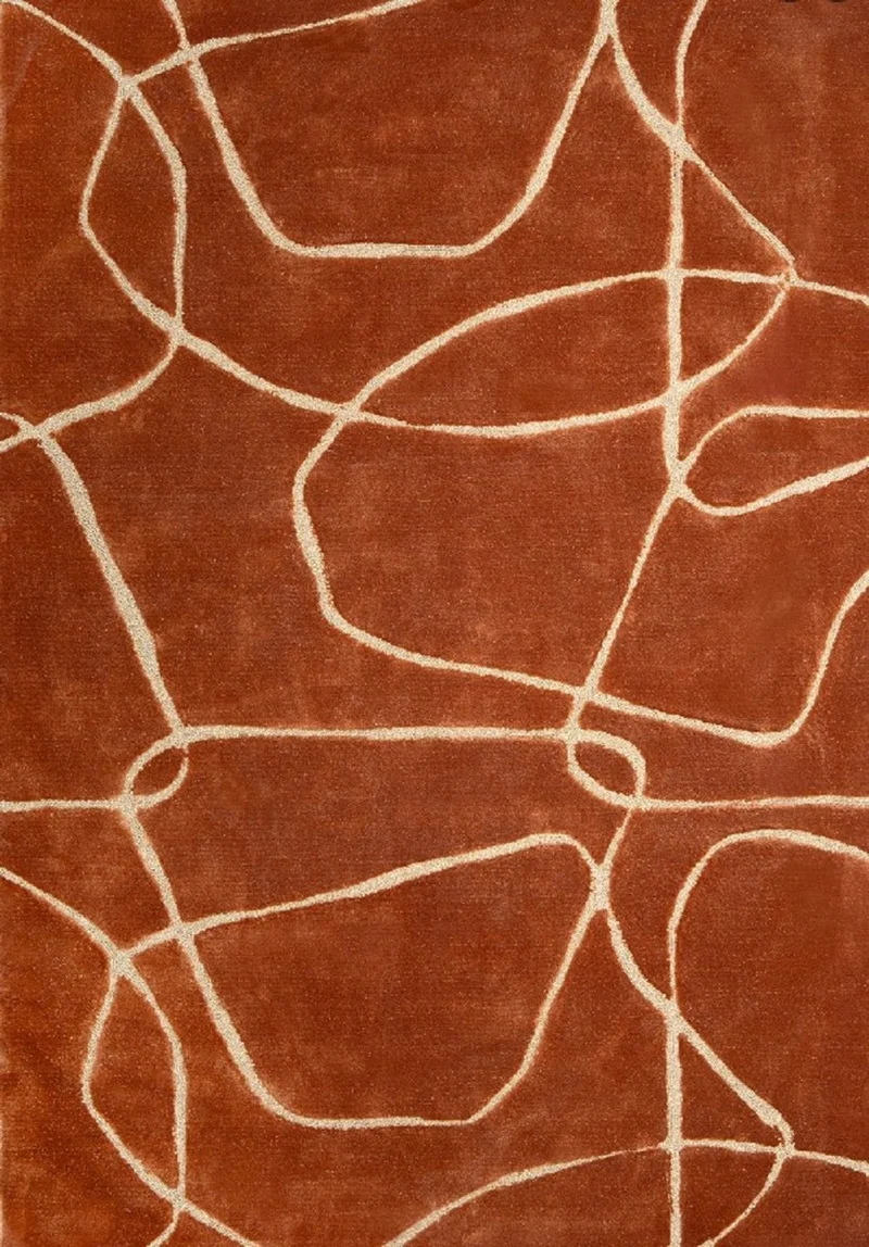 Casa Padrino Luxus Teppich Braun / Creme 160 x 230 cm - Rechteckiger Wohnzimmer Teppich - Moderner Schlafzimmer Teppich - Luxus Interior - Luxus Qualität