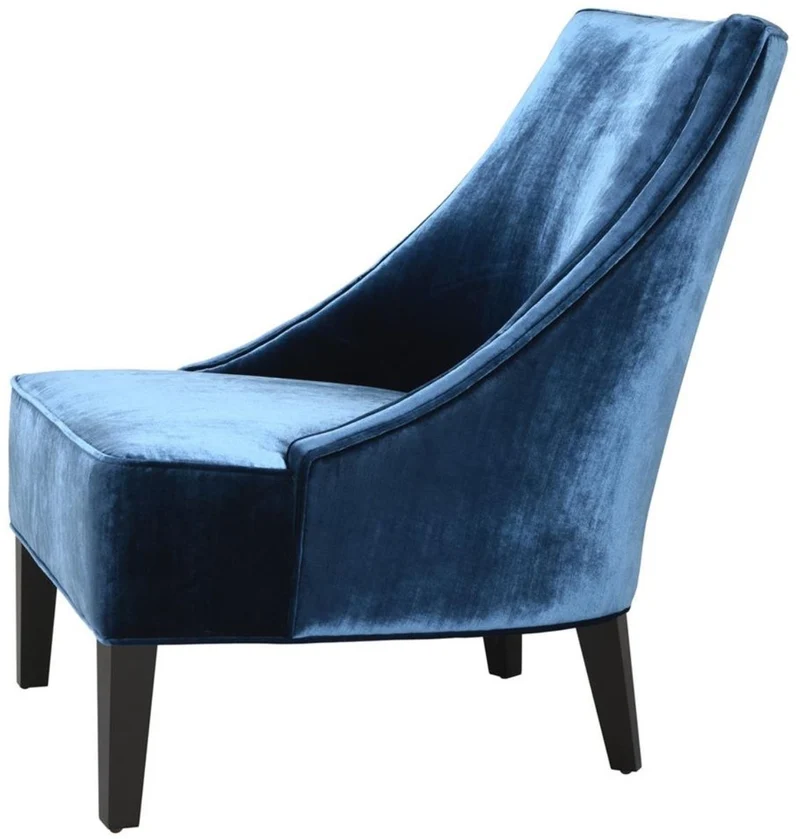Casa Padrino Luxus Sessel Ägäisches Blau / Schwarz 70 x 88 x H. 85 cm - Hotel Möbel