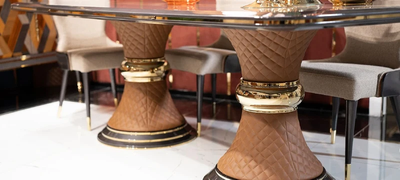 Casa Padrino Luxus Art Deco Esszimmer Set - Esstisch & 8 Stühle