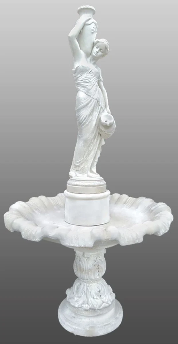 Casa Padrino Barock Fontäne / Springbrunnen Dame mit Wasserkrügen Ø 130 x H. 239 cm - Gartenbrunnen