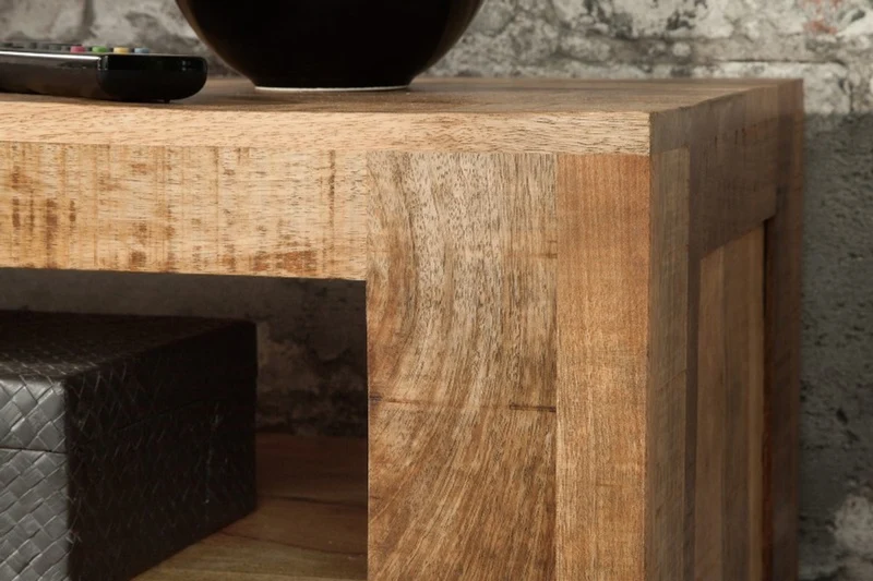 Casa Padrino Designer Fernsehschrank Natur B.170cm x H.45cm x T.45cm - Sideboard - Kommode - Handgefertigt aus Mango Massivholz!
