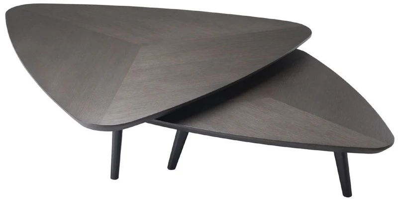 Casa Padrino Luxus Couchtisch Set Mokkafarben - 2 Massivholz Wohnzimmertische - Wohnzimmer Möbel - Luxus Qualität