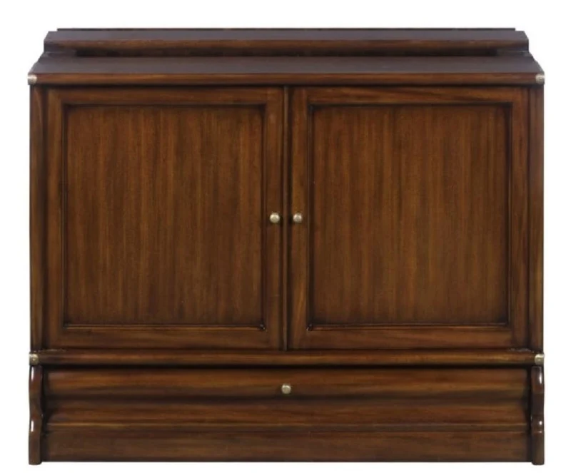Casa Padrino Luxus Mahagoni Bücherschrank mit 2 Türen und Schublade Dunkelbraun 86 x 47 x H. 68 cm - Luxus Büromöbel