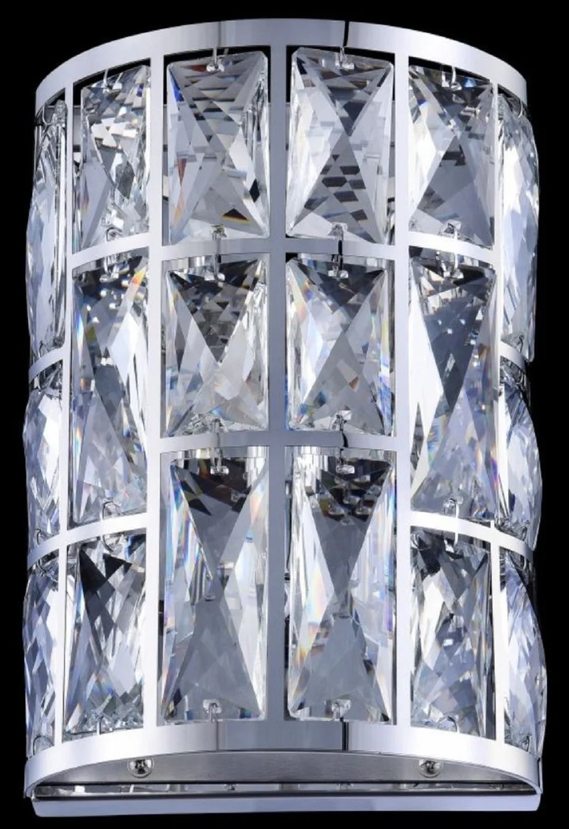 Casa Padrino Luxus Wandleuchte Silber 14,7 x 10 x H. 21,2 cm - Elegante Wandlampe mit Kristallglas