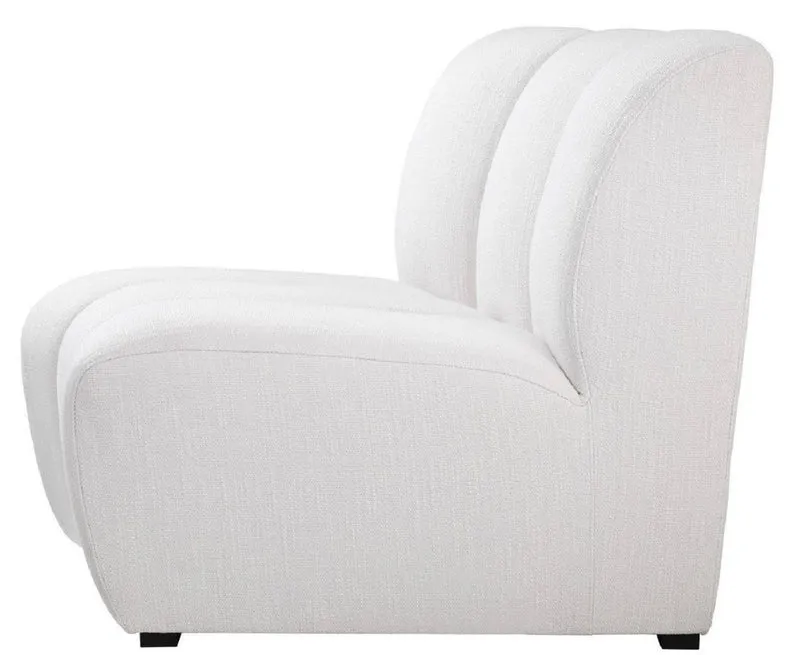 Casa Padrino Luxus Couch Weiß / Schwarz 109 x 95 x H. 83,5 cm - Gebogenes & Erweiterbares Luxus Wohnzimmer Sofa