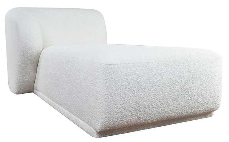 Casa Padrino Luxus Chaiselongue Linke Seite Weiß 166 cm - Modulare Wohnzimmer Möbel