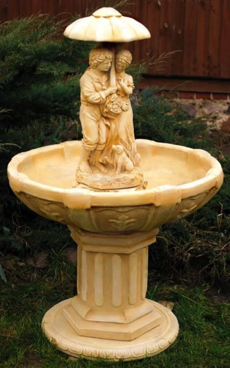 Casa Padrino Jugendstil Gartenbrunnen / Springbrunnen Ø 95 x H. 137 cm - Barock & Jugendstil Gartendeko Brunnen