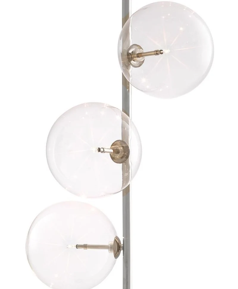 Casa Padrino Luxus Halogen Stehleuchte Silber / Schwarz Ø 44 x H. 190 cm - Energiesparlampe mit edlem Marmorfuß