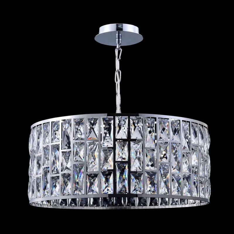Casa Padrino Luxus Kronleuchter Silber Ø 50 x H. 21,2 cm - Eleganter Kronleuchter mit Kristallglas