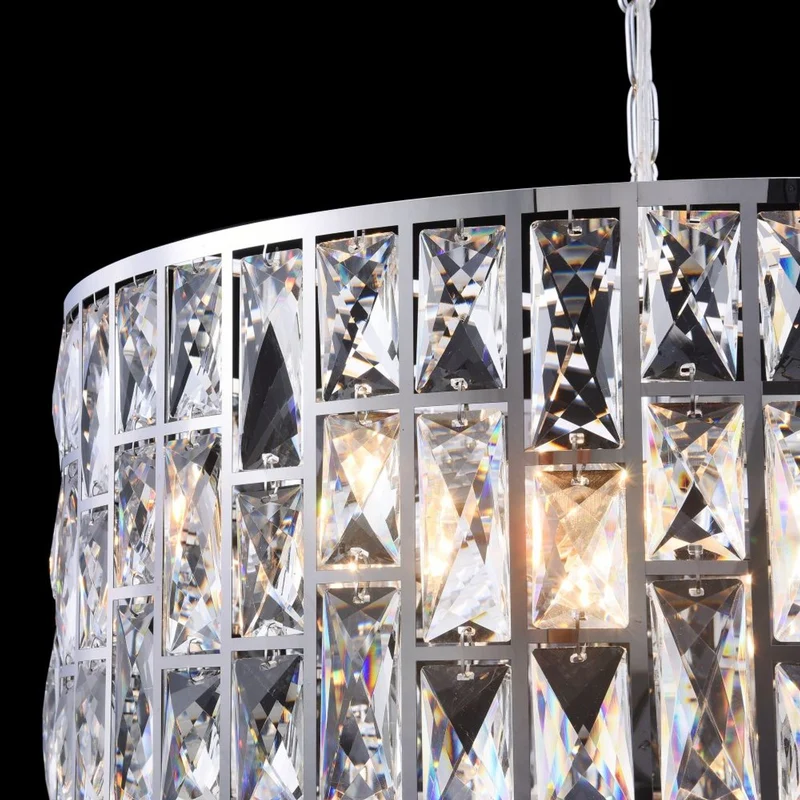 Casa Padrino Luxus Kronleuchter Silber Ø 50 x H. 21,2 cm - Eleganter Kronleuchter mit Kristallglas