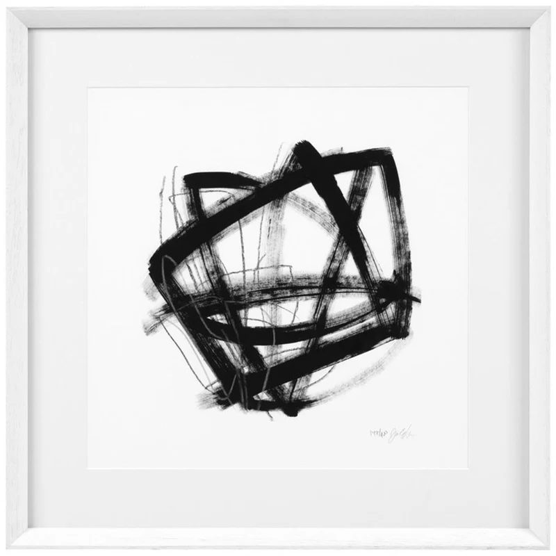 Casa Padrino Designer Deko Bilder 4er Set Schwarz / Weiß 58 x H. 58 cm - Luxus Kunstdrucke