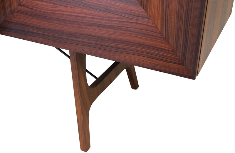 Casa Padrino Luxus Rosenholz Sideboard mit 2 Türen und 3 Schubladen Braun 200 x 50 x H. 90 cm - Luxus Qualität