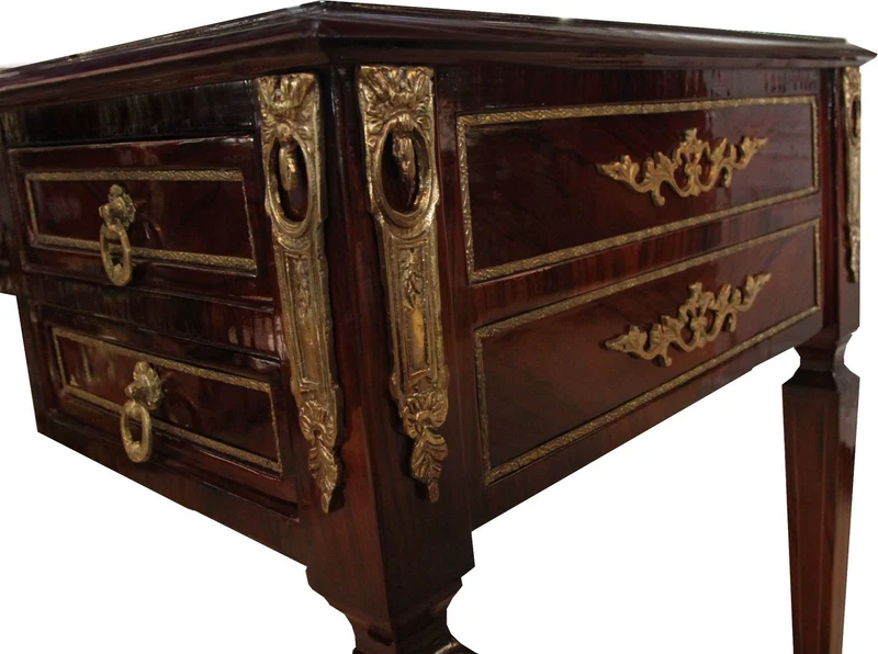 Casa Padrino Luxus Barock Schreibtisch Sekretär 5 Schubladen 120 cm - Handgefertigt aus Massivholz - Barock Schreibtisch Büro Möbel