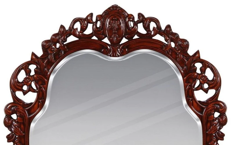 Casa Padrino Luxus Barock Spiegel Braun - Prunkvoller Wandspiegel im Barockstil - Antik Stil Garderoben Spiegel - Wohnzimmer Spiegel - Barock Deko Accessoires - Edel & Prunkvoll