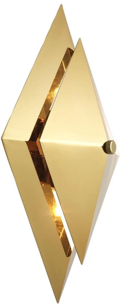 Casa Padrino Luxus Wohnzimmer Wandleuchte Gold 26 x 11,5 x H. 39 cm - Designer Leuchte