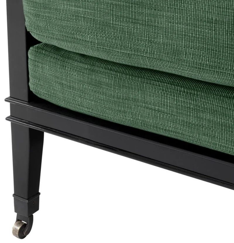 Casa Padrino Luxus Sessel Grün / Schwarz / Naturfarben 71 x 68,5 x H. 84 cm - Hotel Möbel