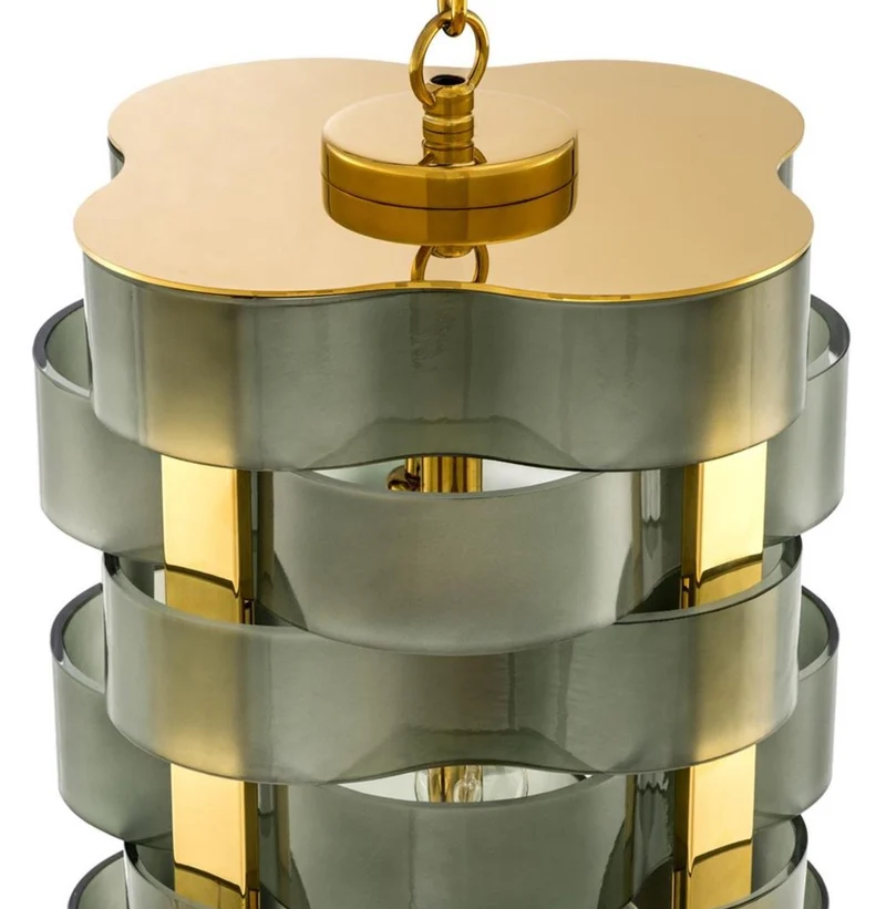 Casa Padrino Luxus Kronleuchter Gold / Grün 33 x 33 x H. 67 cm - Luxus Qualität