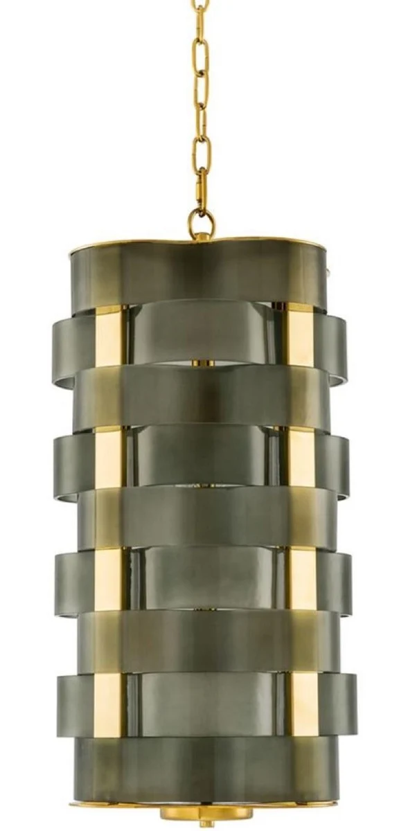 Casa Padrino Luxus Kronleuchter Gold / Grün 33 x 33 x H. 67 cm - Luxus Qualität