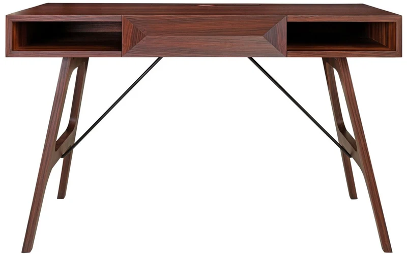 Casa Padrino Luxus Rosenholz Schreibtisch mit Schublade Braun 120 x 60 x H. 76 cm - Luxus Büromöbel